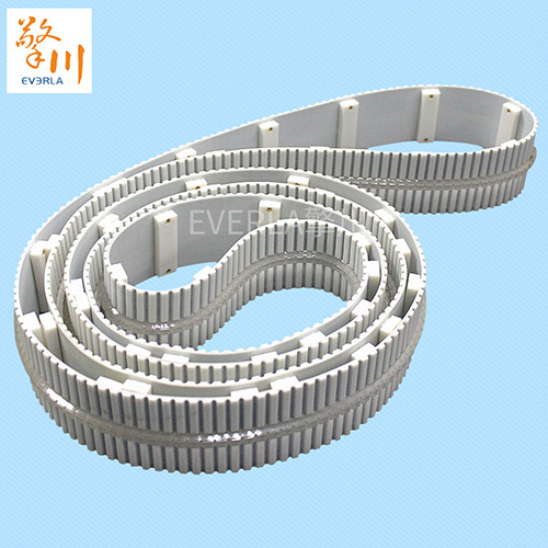 贴标机专用皮带_表面加矩形挡块PU同步带