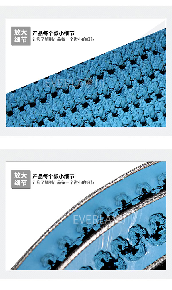 表面加蓝色橡胶花纹黑色片基带